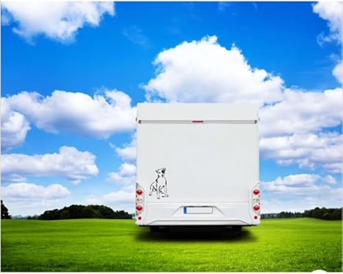 amberdog Jack Russel Terrier Folie für Auto, Wohnmobil, Wohnwagen, Van, Spiegel, Fenster, Tür (schwarz, 50)