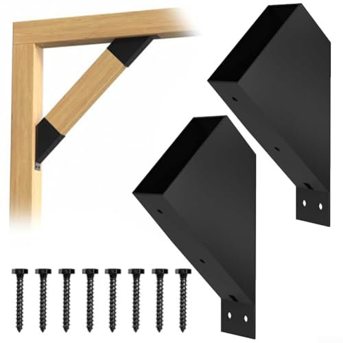 Lot de 2 supports de pergola, angle de 45 degrés, connecteur durable pour structures en bois extérieures