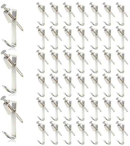 45Pcs Picture Hooks Kit, Picture Hooks, Photograph Hooks and Nails, Heavy Duty Wall Hangers for Photo Frames, Mirror, Clocks & Wall Art, Easy Installation, Ideal for Office and Home Use (Silver)