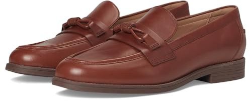 Cole Haan Women's Stassi Bow Loafers, Dark Cuoio Leather, 8-B US