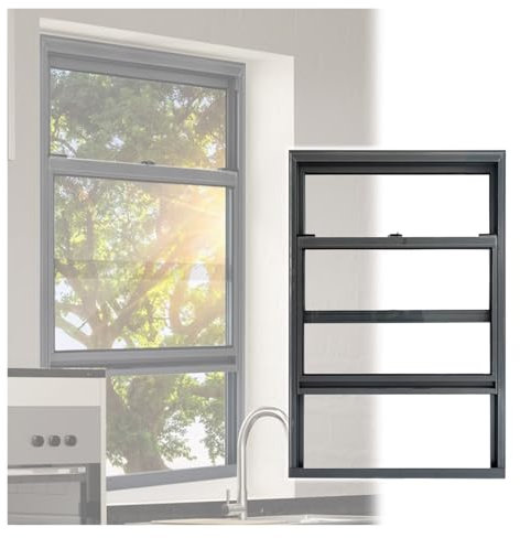 Finestre scorrevoli Finestra in vetro per balcone in alluminio per cucina bagno, finestra scorrevole di dimensioni personalizzate/finestre scorrevoli superiori e inferiori, finestra in legno(50x93cm/2