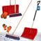 KOTARBAU® Set Schneeschaufel mit Aluminiumstiel 135 cm Straßenbesen 43 cm + Handschuhe Schneeschieber Snow Shovel Schneeräumer Gartenbesen mit Stiel draußen Schneeschaufel Auto zur Schneeräumung