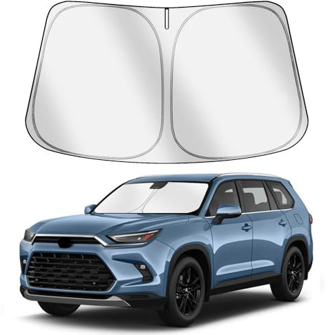 VAWIT Parasol para parabrisas de coche compatible con Toyota Grand Highlander 2024-2025, parasol plegable para ventana, bloquea los rayos UV y el calor solar