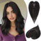 RUWISS Haar Toppers für Frauen Echthaar Topper Leichtes Natürlich Schwarz Clip in Haarteil für Dünner Haar Oberkopf Flauschiger Glatter Hair Topper ohne Pony