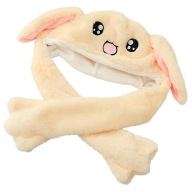 TOYANDONA 1stück Plüsch Hasenohren Mütze Mit Beweglichen Ohren Fotorequisiten Für Kostümpartys Halloween Und Cosplay Beige Ear Hat