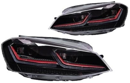 CBXPXVXP Scheinwerfer Kompatibel for VW Golf 7.5 Gti 2018-2020 Golf 7.5 Scheinwerfer Auto Styling DRL Signal Projektor Objektiv Auto Zubehör(7 Wire Right B,LHD)