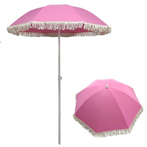NOIRDA Parasol Rose Rouge Pliable, Parasol Décoratif pour Jardin, Terrasse, Plage, Camping, Piscine, Café