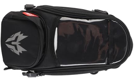 Ejoyous Motorrad-Tankrucksack, Oxford-Stoff, Magnetischer Motorrad-Tankrucksack, 4,5 L, mit Transparentem Handyhalter, Regenschutz und Riemen für Navigation, Pendler, Tourenfahrer (Gray)