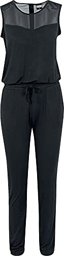 Urban Classics Damen Ladies Tech Mesh Long Jumpsuit, Schwarz (Black 7), S EU