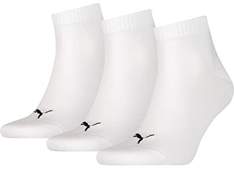 PUMA gemischt Puma - Quarter Plain 3p Sportsocken, Weiß, 39-42, 3er Pack