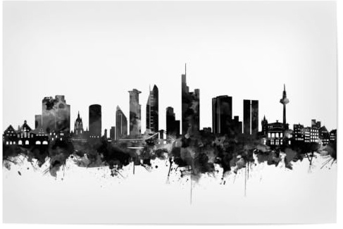 artboxONE Poster 60x40 cm Städte Frankfurt skyline black and white - Bild frankfurt artistic bavaria