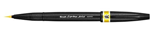 Pentel SESF30C-GX Brush Sign Pen Artist - Pinselstift mit extra feiner Pinsel-Spitze, 1 Stück gelb