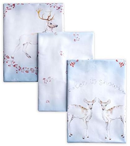 Maison d'Hermine Küchenhandtuch 100% Baumwolle (50 cm x 70 cm, Set von 3) | Küchenhandtücher Tischgeschirrtücher zum Muttertagsgeschenke Reinigen Thanksgiving und Weihnachten - Fairy Tale Forest