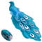 21cm Long Beaded Tail Peacock Clip on Bird Christmas Tree Decoration - Blue