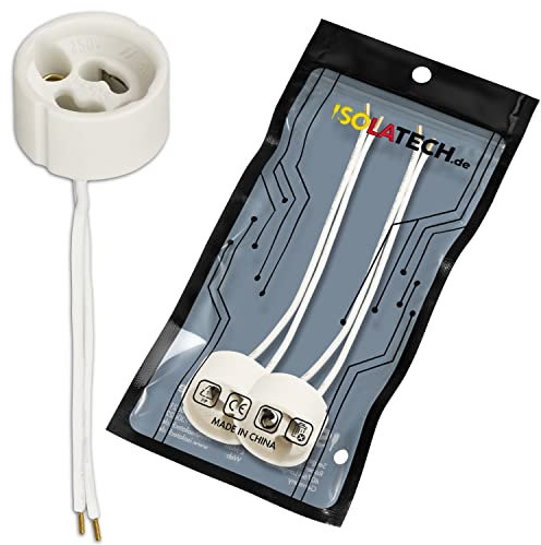 ISOLATECH 2pcs GU10 douille céramique avec embouts LED lampes à économie d'énergie (max.250V/2A) lampes Accueil installation encastrement cuisine salle de bain culot résistant à la chaleur