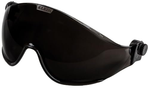 Klein Tools VISORGRAY Gray Visor for Hard Hat and Safety Helmet, Low Profile, Impact Rated, Anti Fog, Scratch Resistant, Flip-Up, UV Protection