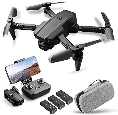 Goolsky LS-XT6 RC Drohne mit Kamera 1080P Kamera Verfolgung Flug Sensor Schwerkraftsensor Gesten Foto Video Höhe Halten Kopfloser Modus RC Quadrocopter für Erwachsene Kinder