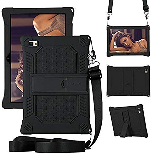 Case for Blackview Tab8, Adjustable Soft Silicone Kids Friendly Protective Cover for Blackview Tab8 10 Inch Tablet, Black