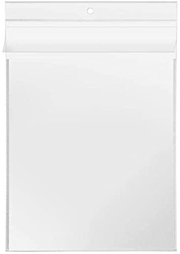 50x A6 Sichttasche, Aufhängehülle, Aushangtasche, Aufhängetasche, Sichthülle mit Überfallklappe oben, Lochung oben in der Mitte, Material PP,glasklar, Stärke 145my, recycelbar !