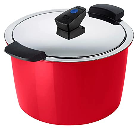 KUHN RIKON HOTPAN COMFORT Servierkasserolle rot 5L/22cm, Edelstahl, alle Herdarten inkl. Induktion
