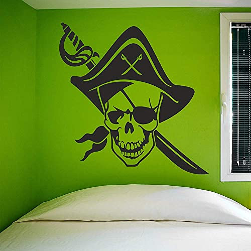 Piratenleben Wandtattoo Piraten Wanddekoration Vinyl Wandaufkleber Kinderzimmer Jugendzimmer Dekoration Abnehmbare Art Deco Wandbild 57X58 Cm