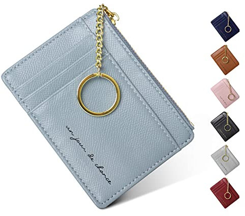 Gadom Geldbörse Damen Klein Geldbeutel, Mini Portemonnaie mit RFID-Schutz, Leder Zipper Brieftasche mit Viele Fächer, Kleines und im Kurzformat Portemonnaie Damen Kartenhalter Slim Wallet