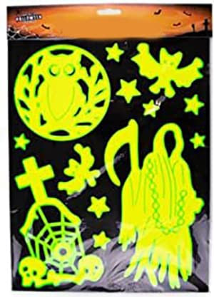 Halloween-Fensteraufkleber, selbstklebend, Halloween-Aufkleber für Fenster, Glaswände, leuchtet im Dunkeln, Dekoration (Monster, Geister, Fledermäuse, Eule, Spinnenmuster)