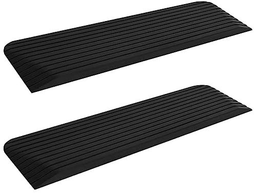vidaXL 2X Schwellenrampe Türschwellenrampe Motorrad Auto Rollstuhl Rampe Bordsteinrampe Gummirampe Auffahrhilfe Auffahrrampe 110x32x3,8cm Gummi
