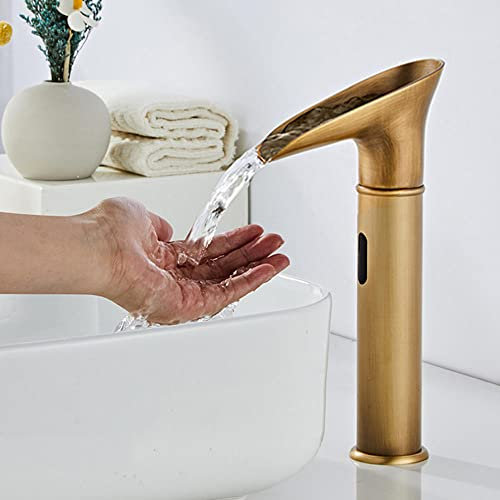 Automatischer Sensor Wasserhahn Infrarot sensor wasserhahn kaltwasser Retro Wasserfall Wasserhahn Bad-Antique_hoch