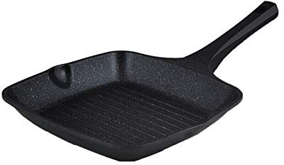 Liudan Bratpfanne Non-Stick-Fry-Pan 10,2-Zoll-Bratpfanne Leicht zu waschen Bionic Lotus-Blatt-Design-kompatible Kochplatten: Induktionskocher offene Flamme Universal (schwarz) Pfannen
