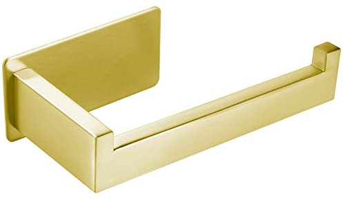 YUET Toilettenpapierhalter Ohne Bohren, Selbstklebend Toilettenpapierrollenhalter Edelstahl Klopapierhalter Wc Halter Rollenhalter Klorollenhalter Papierhalter für Küche und Badzimmer,Gold gebürstet