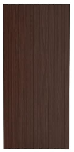 vidaXL 12x Panneaux de Toiture Tôles Profilées Panneaux de Toit d'Abris Garage Hangar Ecurie Extérieur Acier Galvanisé Marron 100x45 cm