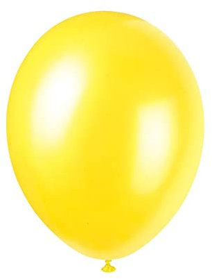Mr. Gadget's Solutions 12 Latex Lemon Yellow Balloons, Helium Yellow Latex Balloons for Birthday Party Decorations Pack of 50