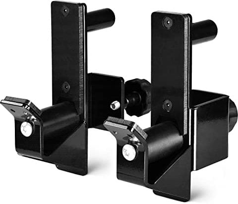 Yes4All Easy Barbell-Centering Roller J-Hooks for 2x2 Power Rack, 450 kg Alloy Steel Barbell Holder Squat Rack Weight Cage Attachments