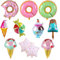 Eiscreme Donut Folienballons,Folienballon Geburtstag Sommer Ice Cream Themenorientierte Geburtstags Dekoration Ballons für Sommer Party Dekoration