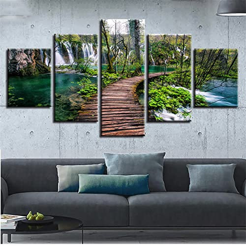 5-teiliger 5D Diamant Painting Bilder Kits für Erwachsene DIY Diamond Painting Voll Kreuzstich Stickerei kristall Strass Diamant Malerei Kunst Handwerk für Hauptwanddekor(Landschaft),Size3