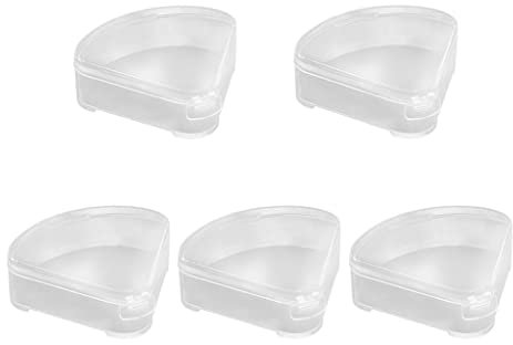 Gralara Triangle Puff Box Case Compact 5 Piece Makeup Sponge Holder for Home Use Travelling