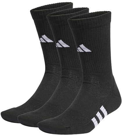adidas Mixte Socks Performance Cushioned Crew 3 Pairs, Black/Black/Black, IC9521, XL