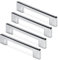 Mavö 4 Stück Schubladengriffe silber 128mm Lochabstand Griffe Möbelgriff Schrankgriff Chrom PIKO (128mm)