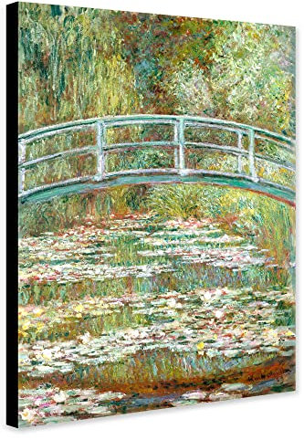 Bridge Over A Pond Of Water Lilies by Claude Monet - Wrapped Framed Canvas Wall Art - Various Sizes (A1 [81cm x 61cm])