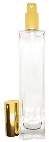 Empty Tall Glass Perfume Bottle 100ml - Gold