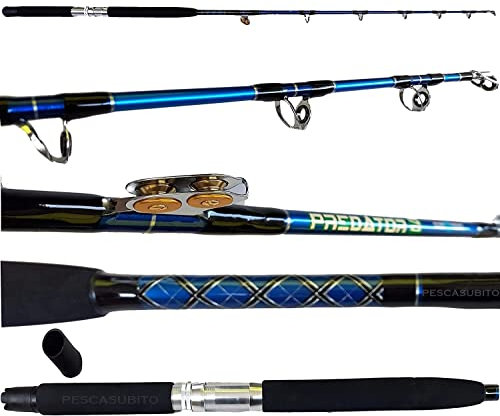 - Canna da Pesca Drifting Traina Tonno con Carrucola 15/30 Libbre Trolling Mare Big Game