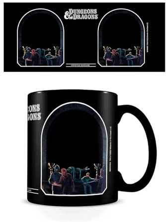 Pyramid International Dungeons & Dragons - Taza de café de cerámica de 325 ml, diseño de ladrones en el templo, para mujeres y hombres, producto oficial, color negro