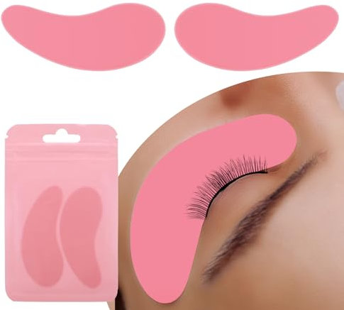 WLLHYF Reusable Eye Pads Beauty Silicone Under Eye Patches Lower Lash Isolation Pads Soft Lash Lift Cover Eyelash Extension Patch for Sensitive Skin During Eyelash Perm Lamination (Pink)