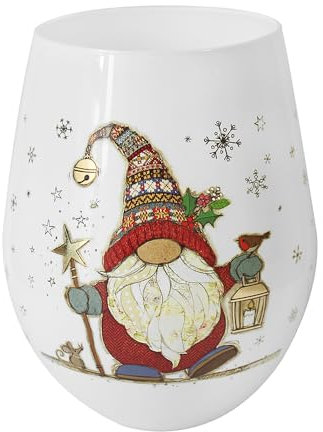 Lesser & Pavey Christmas Stemless Wine Glasses | Stemless Wine Glass for Both Red & White Wine | No Stem Gonk Wine Glasses Perfect for Xmas - Bug Art