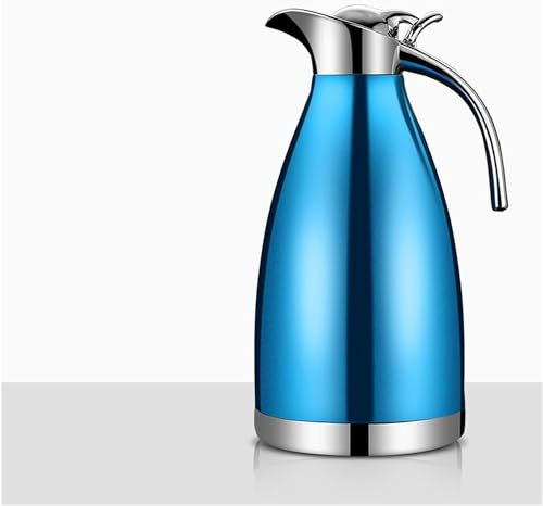 EFARMA ❀ Thermoskanne,große Teekanne, Thermoskanne Edelstahl-Vakuumisolationstopf Haushaltsgroßraum-Kaltwasser-Thermoskanne 2L (Farbe: J (Farbe: J) (Color : Royal Blue)