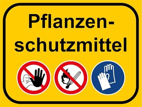 Aluminium-Schild Warnhinweis „Pflanzenschutzmittel“ 3 mm Alu Dibond® | 20x15 cm