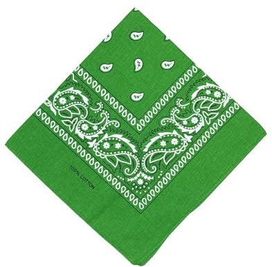 FASHION YOU WANT Schals & Tücher Bandana Halstuch Bikertuch Nickituch Kopftuch Baumwolle Mundschutz Piratentuch ideal für Karneval Fasching Karnevalskostüm (dunkelgrün)