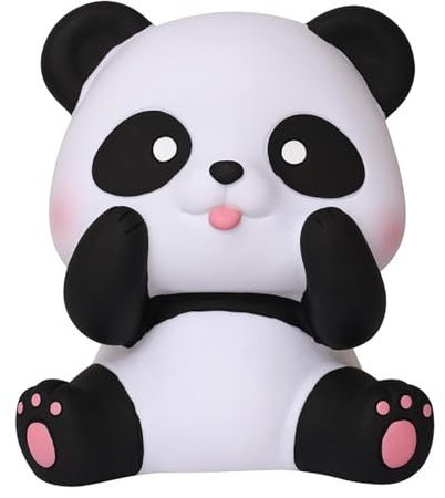 LOVIVER Tirelire Panda pour Enfants, Tirelire pour Objectif d'économie en Forme de Panda, Tirelire Incassable pour Garçons Filles, Meilleur Cadeau d'anniversaire et de Noë, Style 1-Blanc