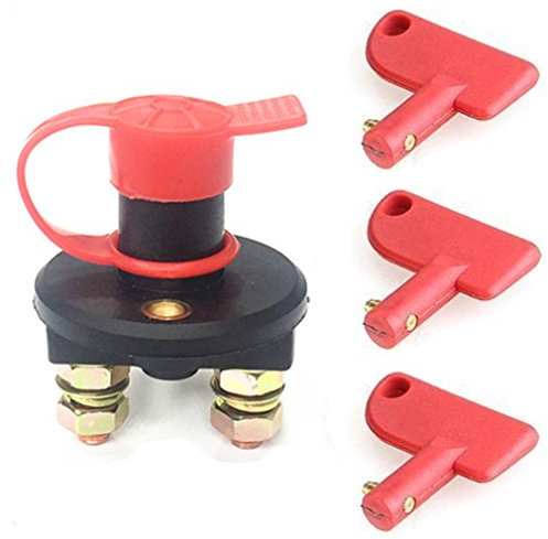 QIGESHILIU 12V-24V Battery Disconnect Isolator Cut OFF Power Kill Switch for Marine Boat Car ATV Motor Winch With 3 Keys